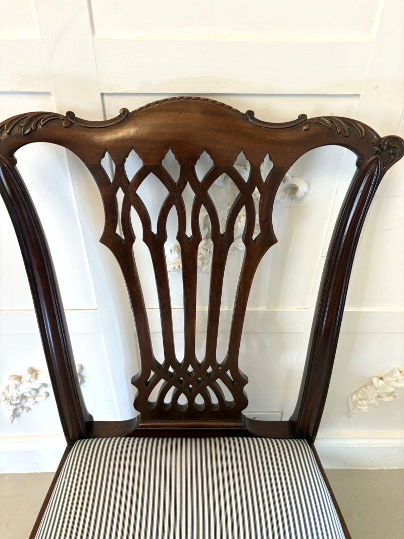 Outstanding Quality Set of 8 Antique Victorian Carved Mahogany Dining Chairs - Image 22